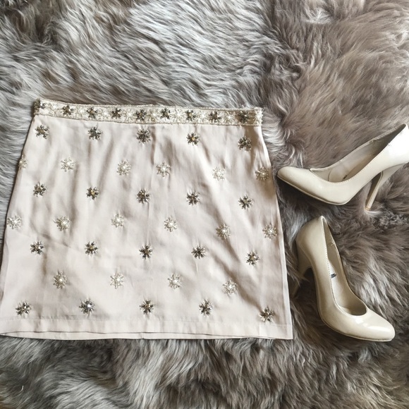 Beaded Mini Skirt - Taupe - Picture 5 of 5